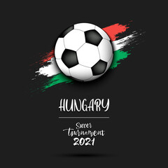 Soccer ball on the flag of Hungary