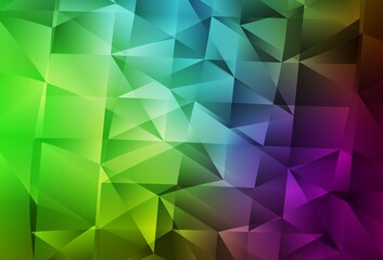 Obraz premium Light Pink, Green vector backdrop with lines, triangles.