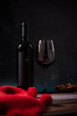 red wine and bottle