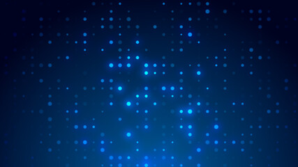 Dot  white blue pattern screen led light gradient texture background. Abstract  technology big data digital background. 3d rendering.