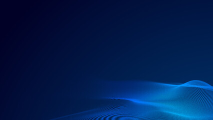 Dot blue wave light screen gradient texture background. Abstract  technology big data digital background. 3d rendering.