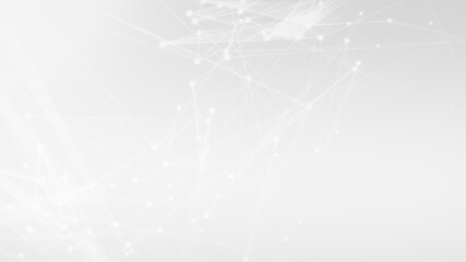 Abstract white gray polygon tech network with connect technology background. Abstract dots and lines texture background. 3d rendering.