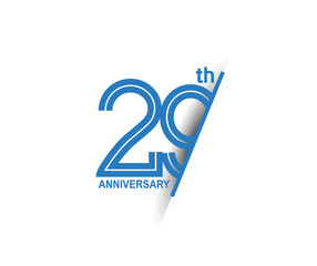 29 anniversary blue cut style isolated on white background can be use for company celebration moment