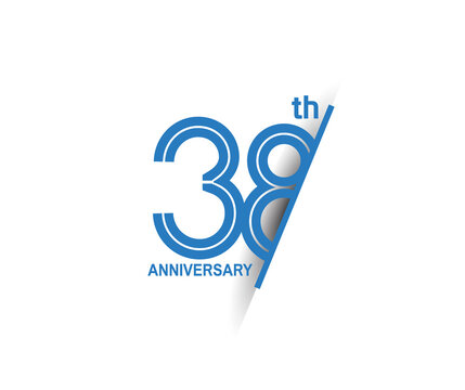 38 anniversary blue cut style isolated on white background can be use for company celebration moment