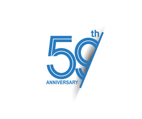 59 anniversary blue cut style isolated on white background can be use for company celebration moment