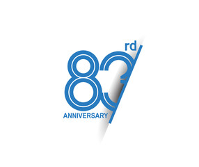83 anniversary blue cut style isolated on white background can be use for company celebration moment