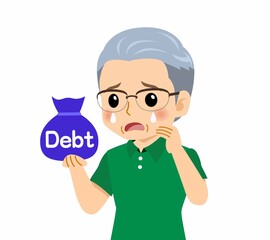 緑のポロシャツのおじいさん