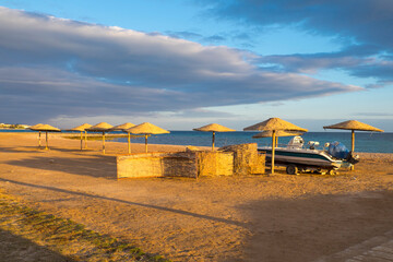 Obraz premium Beach umbrellas in Hurghada, Egypt