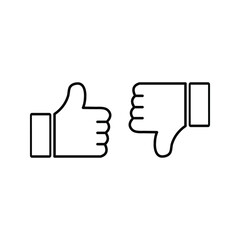 Thumbs up thumbs down icon vector color editable