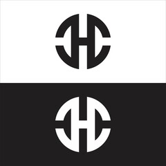 h logo vector design simple black