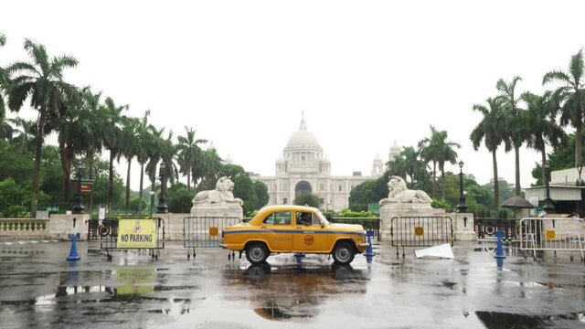 KOLKATA, INDIA - May 03, 2021: The Victoria Memorial House, In the memory of Queen Victoria. The Beautiful marble building built by Britishers in Kolkata.