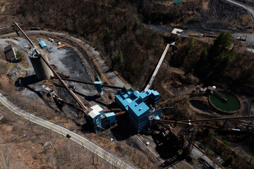 Aerial of Coal Preparation Plant - East Gulf Mine & Preparation Plant - Appalachian Mountains - Wyco Church, Waco, West Virginia