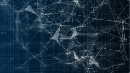Naklejka na ściany i meble Network connection big data cloud computing Cybersecurity visualization - 3D Illustration Rendering