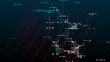 Big data network connection information technology Cloud computing - 3D Illustration Rendering