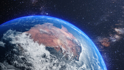 Australia from Space, Planet Earth featuring the Australian continent - 3D Illustration Rendering © immimagery
