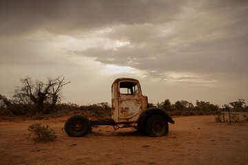 Old car wreck in the desert, Outback, Australia