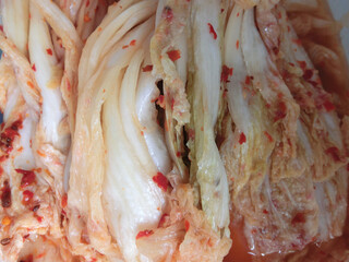 Korean cuisine. Spicy kimchi cabbage.