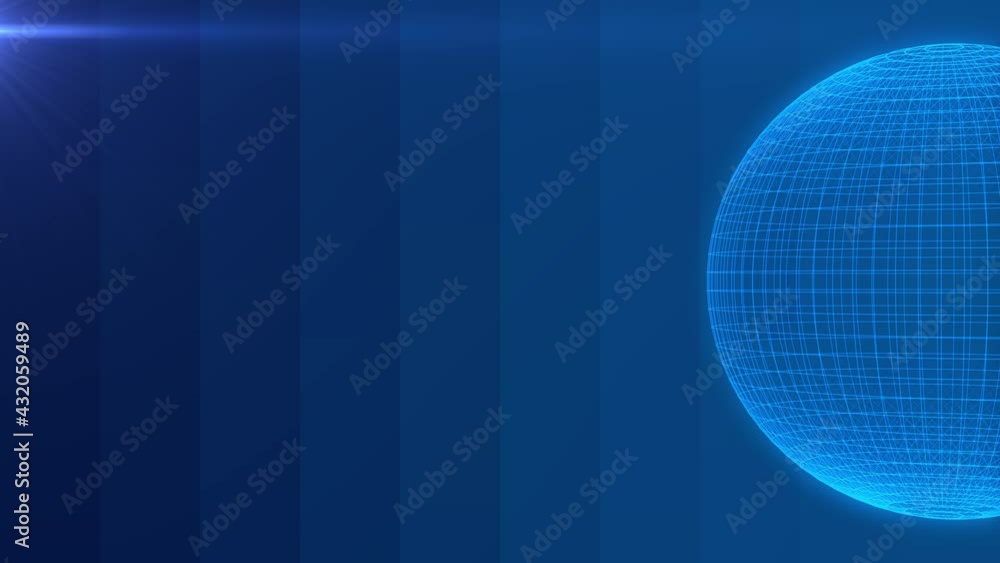 Poster background for technology or business with planet like graphic and light beams all in 4k. apt for in
