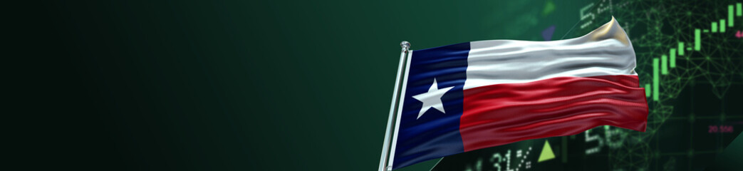 Texas Flag with Economy and large Gradient Single Flag 
