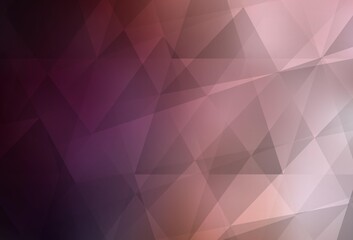 Light Pink vector shining triangular backdrop.