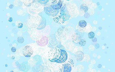 Light Blue, Yellow vector doodle backdrop with roses.
