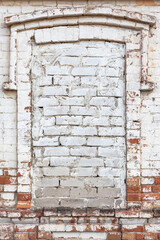 old window laid brick, vintage wall with windows