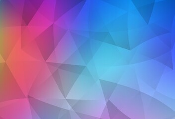 Light Multicolor vector triangle mosaic texture.