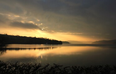 sunset over the river