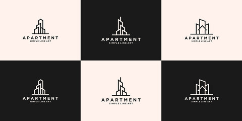 Collection of Real Estate Apartment Skyscraper Logo designs
