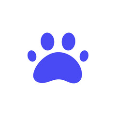 Fototapeta na wymiar Blue Dog Paw Conceptual Icon Vector Illustration Design