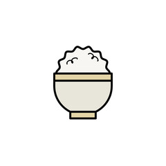 Bowl of Rice Conceptual Vector Icon Design