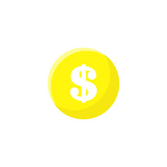 Dollar Coin Conceptual Vector Icon Design