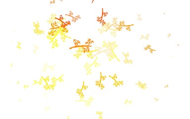 Light Red, Yellow vector natural background with branches.
