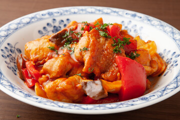 チキンのトマトクリーム炒め