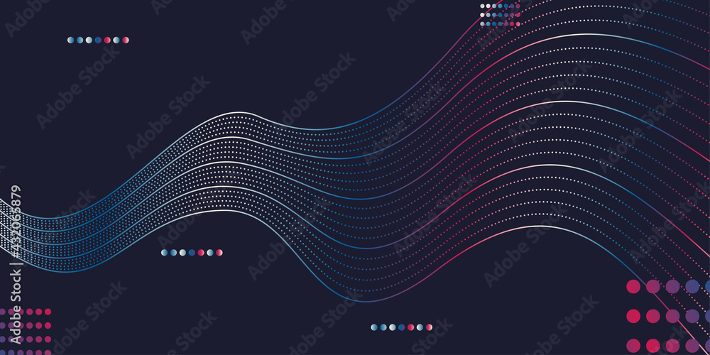 Poster bright abstract background with a dynamic wave of minimalist style. vector illustration for website 