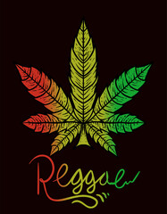illustration vector ganja reggae logo
