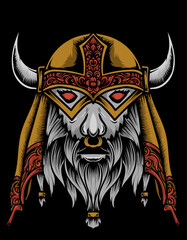 illustration vector scary viking head