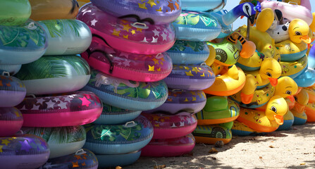 Colourful swimming float 