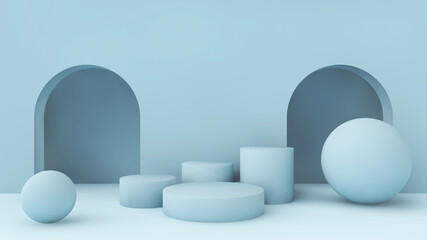 3d background display products podium scene. 3d rendering podium. Abstract minimal scene with geometric platform.
