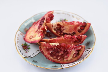 Ripe pomegranate fruit segment 