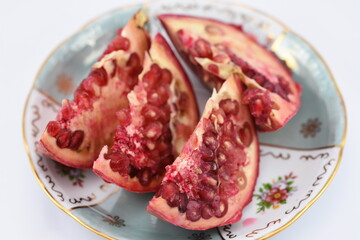 Ripe pomegranate fruit segment 