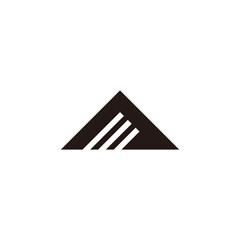 triangle stripes mountain simple black logo vector