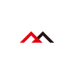 letter m mountain colorful geometric simple logo vector