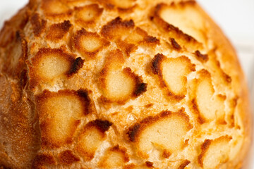 Fresh baked Tiger Bread roll also known as Dutch Crunch.