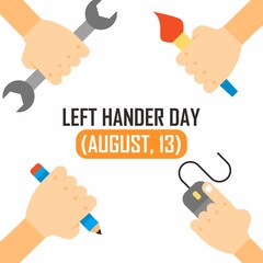 Left hander people with different skills. Easy to edit with vector file. Can use for your creative content. Especially about left hander day campaign in this august.