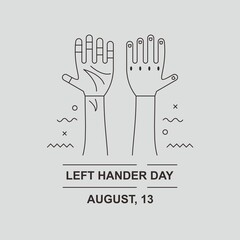 Two left hand line illustration. Easy to edit with vector file. Can use for your creative content. Especially about left hander day campaign in this august.