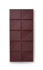 chocolate bar on white background, cut out