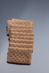 Brown, square biscuits cracker  