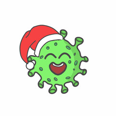 Cute Corona Virus Character Flat Cartoon Vector Template Design Illustration