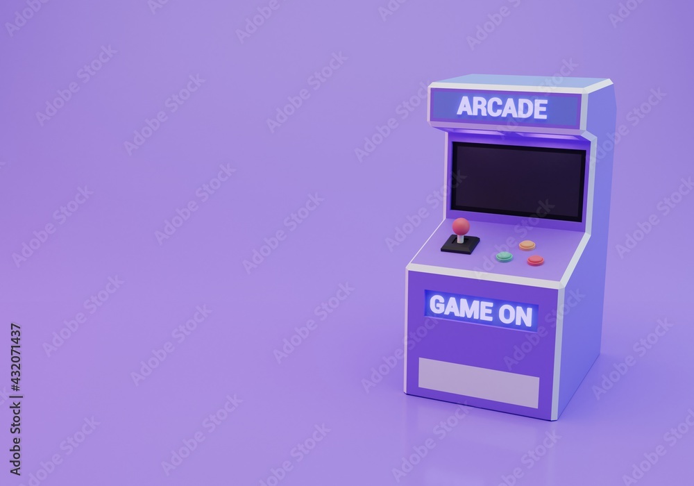 Wall mural Old Arcade machine 3d rendering